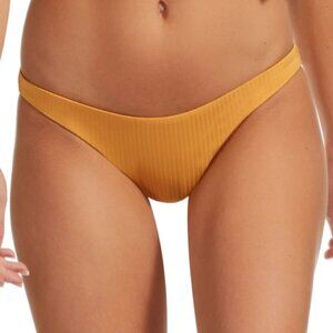 Vitamin A 'Luciana - Ecorib' Textured Hipster Bikini Bottom, Marigold